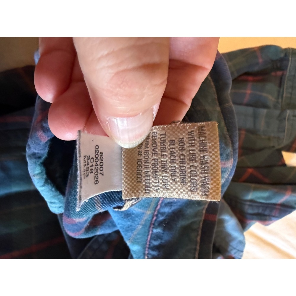 Duluth Trading Co Mens XL Blue Red Plaid Cotton Long Sleeve Button Down Shirt - Picture 4 of 8